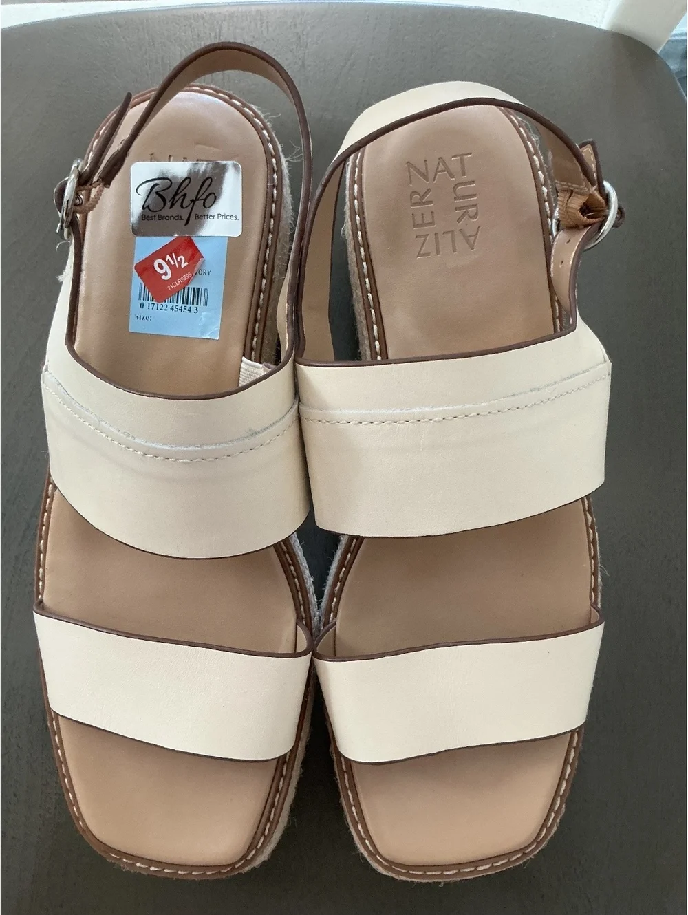 Womans Size 9.5 Naturalizer Holden Platform Pale Ivory Sandal